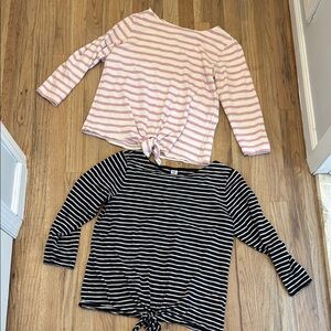 Old Navy Striped Tops - white & pink and Black & white